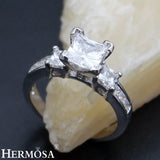 Hermosa Zircon Wedding Rings Bridal Bands Size 6.5# 8#