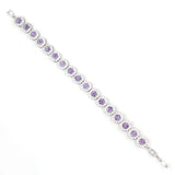 Hermosa Round LavenderAmethyst WhiteTopaz Bracelet For Women HS0077B