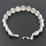 Hermosa Round LavenderAmethyst WhiteTopaz Bracelet For Women HS0077B