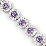 Hermosa Round LavenderAmethyst WhiteTopaz Bracelet For Women HS0077B