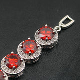 Attractive Red Garnet Women Bracelets Chain Links Bracelet