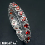 Attractive Red Garnet Women Bracelets Chain Links Bracelet
