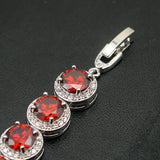 Attractive Red Garnet Women Bracelets Chain Links Bracelet