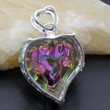 Hermosa Love Heart Silver Topaz Pendant Necklace Chain 18 inch