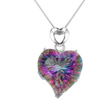 Hermosa Love Heart Silver Topaz Pendant Necklace Chain 18 inch