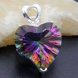 Hermosa Love Heart Silver Topaz Pendant Necklace Chain 18 inch
