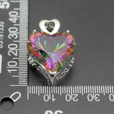 Hermosa Love Heart Silver Topaz Pendant Necklace Chain 18 inch