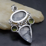 Vintage OceanJasper Peridot Pendant Necklace A247