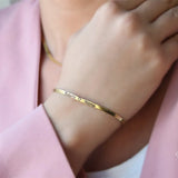Herringbone Chain Bracelet Engraved Name Personalized Gift