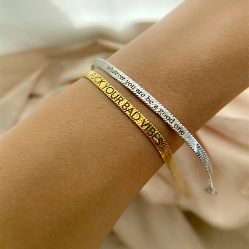 Herringbone Chain Bracelet Engraved Name Personalized Gift