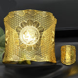 Ethnic Bridal Wide Cuff Bracelets Coin Bangle Ring Sets
