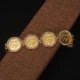Plated Coin Bracelet Chain for Women Arabic Totem Charm Bracelets