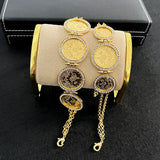 Plated Coin Bracelet Chain for Women Arabic Totem Charm Bracelets