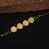 Plated Coin Bracelet Chain for Women Arabic Totem Charm Bracelets
