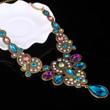 Hesiod Pink Rhinestone Necklace Pendant Vintage Lady Choker Necklace