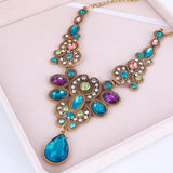 Hesiod Pink Rhinestone Necklace Pendant Vintage Lady Choker Necklace