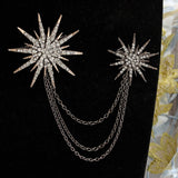 Crystal Charm Star Sparking Chain Brooch for Women