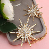 Crystal Charm Star Sparking Chain Brooch for Women