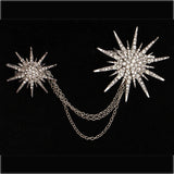Crystal Charm Star Sparking Chain Brooch for Women