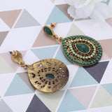 Emerald Crystal Pendant Earrings for Women