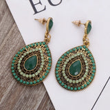 Emerald Crystal Pendant Earrings for Women