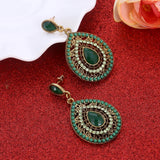 Emerald Crystal Pendant Earrings for Women