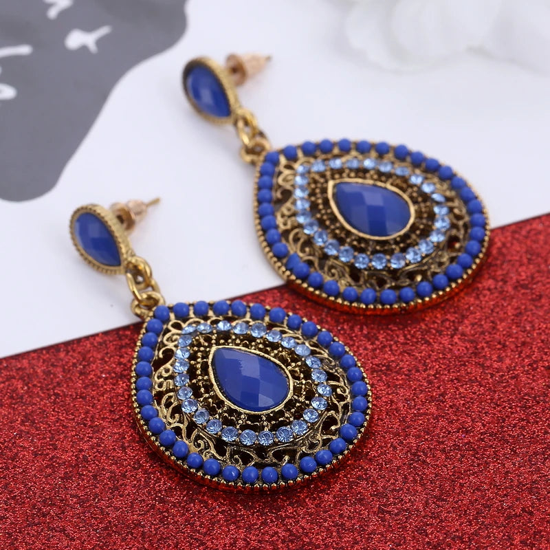 Emerald Crystal Pendant Earrings for Women