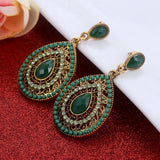 Emerald Crystal Pendant Earrings for Women