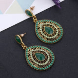 Emerald Crystal Pendant Earrings for Women