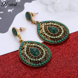 Emerald Crystal Pendant Earrings for Women