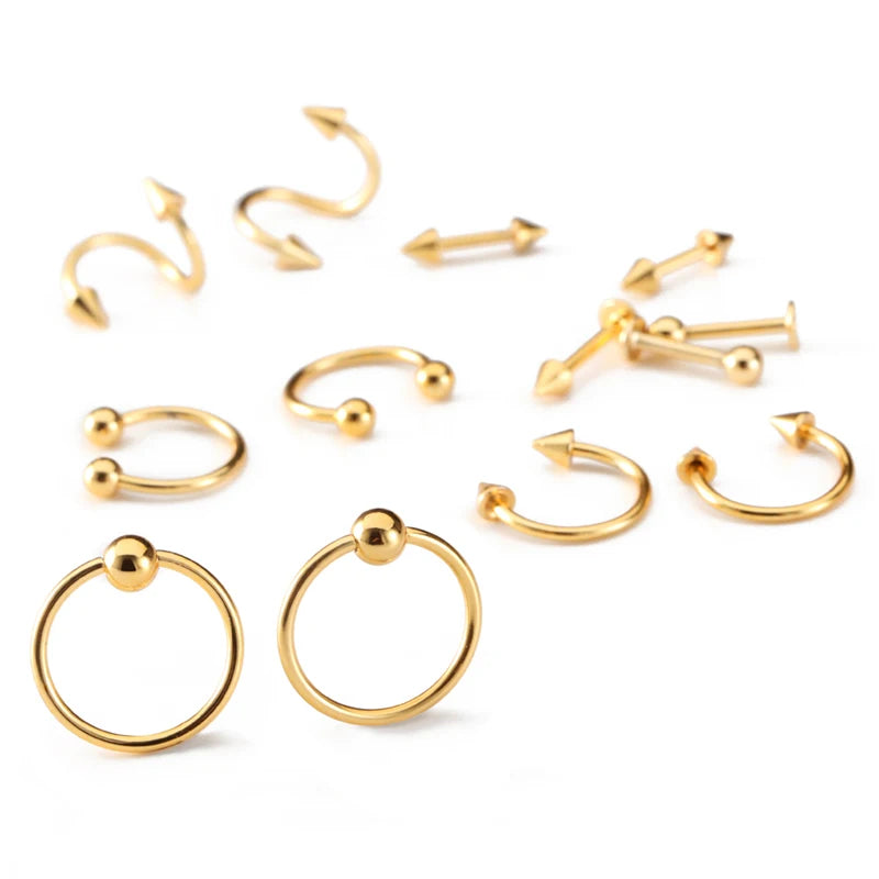 Colorful Titanium Nose Ring Body Clip Hoop Women Septum Piercing Jewelry