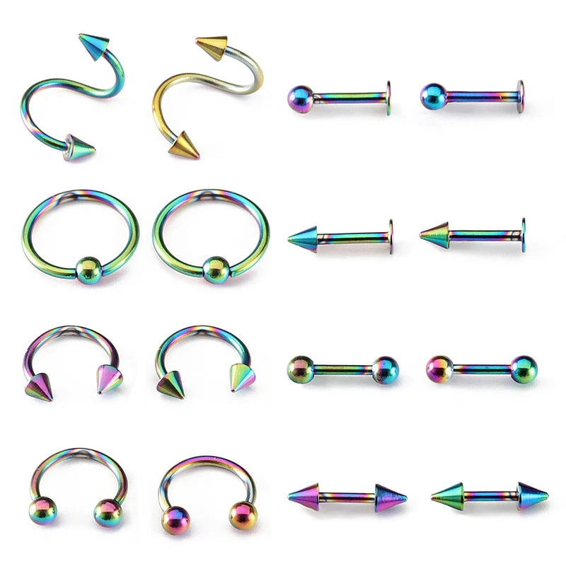 Colorful Titanium Nose Ring Body Clip Hoop Women Septum Piercing Jewelry