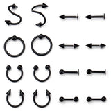 Colorful Titanium Nose Ring Body Clip Hoop Women Septum Piercing Jewelry
