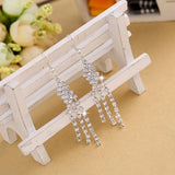 Silver Crystal Tassel Earrings for Wedding Romantic Christmas