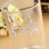 Silver Crystal Tassel Earrings for Wedding Romantic Christmas