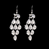 Silver Crystal Tassel Earrings for Wedding Romantic Christmas