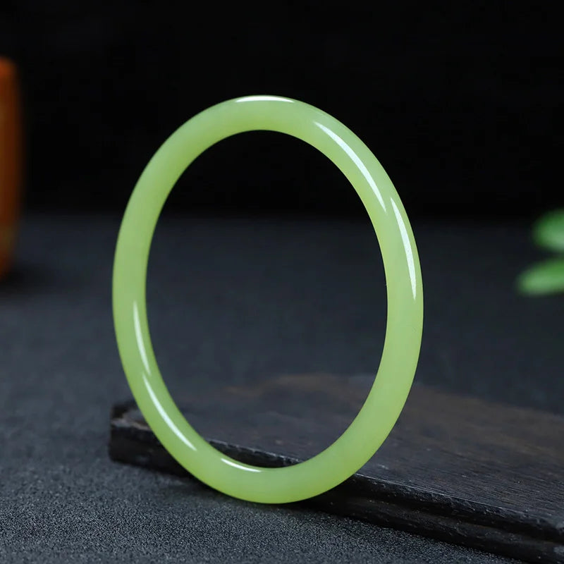 Vintage Hetian Jade Bracelets Carved Gemstone Jewelry Bangles for Men Women