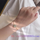 Hetian Jade Donut Bracelet Amulet Charm Jewelry 925 Silver