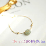 Hetian Jade Donut Bracelet Amulet Charm Jewelry 925 Silver
