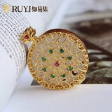 Hetian Jade Gray Jade Carved Niche for Buddha Sachet Ball Pendant