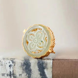 Hetian Jade Gray Jade Carved Niche for Buddha Sachet Ball Pendant