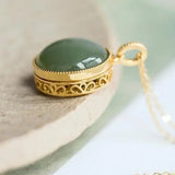 Elegant Hetian Jade Incense Box for Buddha Statue Perfume Bag Pendant