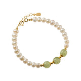 Hetian Jade Pearl Bracelet 925 Silver Retro Chinese Style Gift