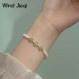 Hetian Jade Pearl Bracelet 925 Silver Retro Chinese Style Gift