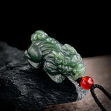 Hetian Jade Pixiu Pendant Necklace Charms Gemstone Amulet Natural Amulets