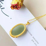 Hetian Jade Prosperous Necklace S925 Sterling Silver Goldfish Lucky Ingot