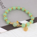 Hetian Jade Rabbit Charm Bracelet Red Marau Hand-woven Rope Beaded Bracelets