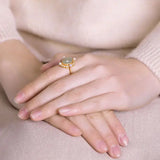Gray Jade Open Ring with Pearl Grace High-End Jade Jewelry