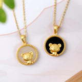 Hetian Jade Tiger Necklace S925 Silver Sapphire Inlaid Zodiac Pendant