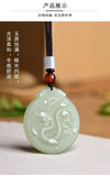 Hetian Yusheng Xiao Long Pendant Xinjiang Jade Zodiac Dragon Sapphire Necklace